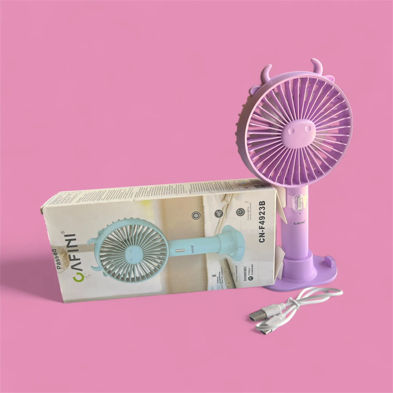 CAF-INI CN-F4923B Cow-Ear Mini Fan (Purple)