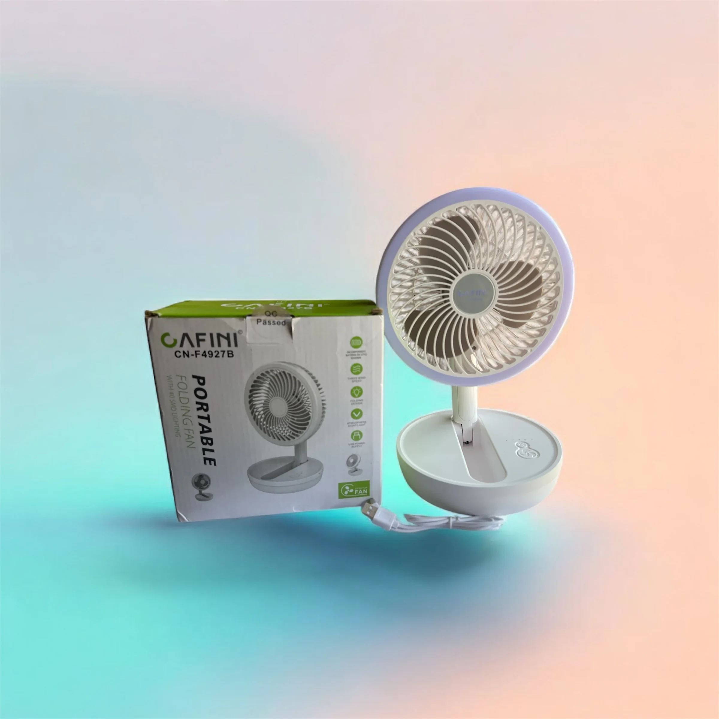 CAF-INI CN-F4927B Portable Folding Fan with LED Light