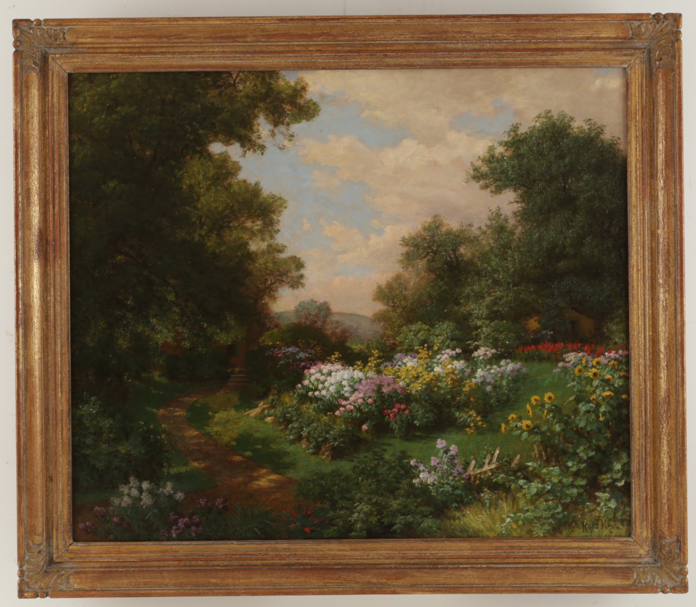 John Ross Key A Country Garden Painting For Sale