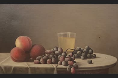 Barton Stone Hays -Still-Life with Peaches, Grapes, Lemonade