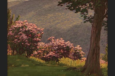 Andrew Thomas Schwartz 19 Century Painting of Flowers