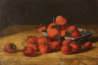 Andrew John Henry Way Painting for Sale - Strawberries on Tabletop