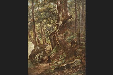 August Laux Painting - Trees in Boulders