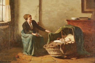 Charles Grant Beauregard - Loving Mother Painting For Sale