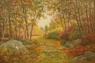 Eugene Poole's Autumn Path Victorian Painting