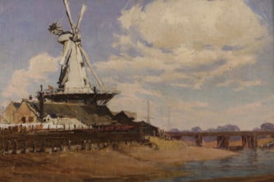 Charles Augustus Lasar French Windmill Painting