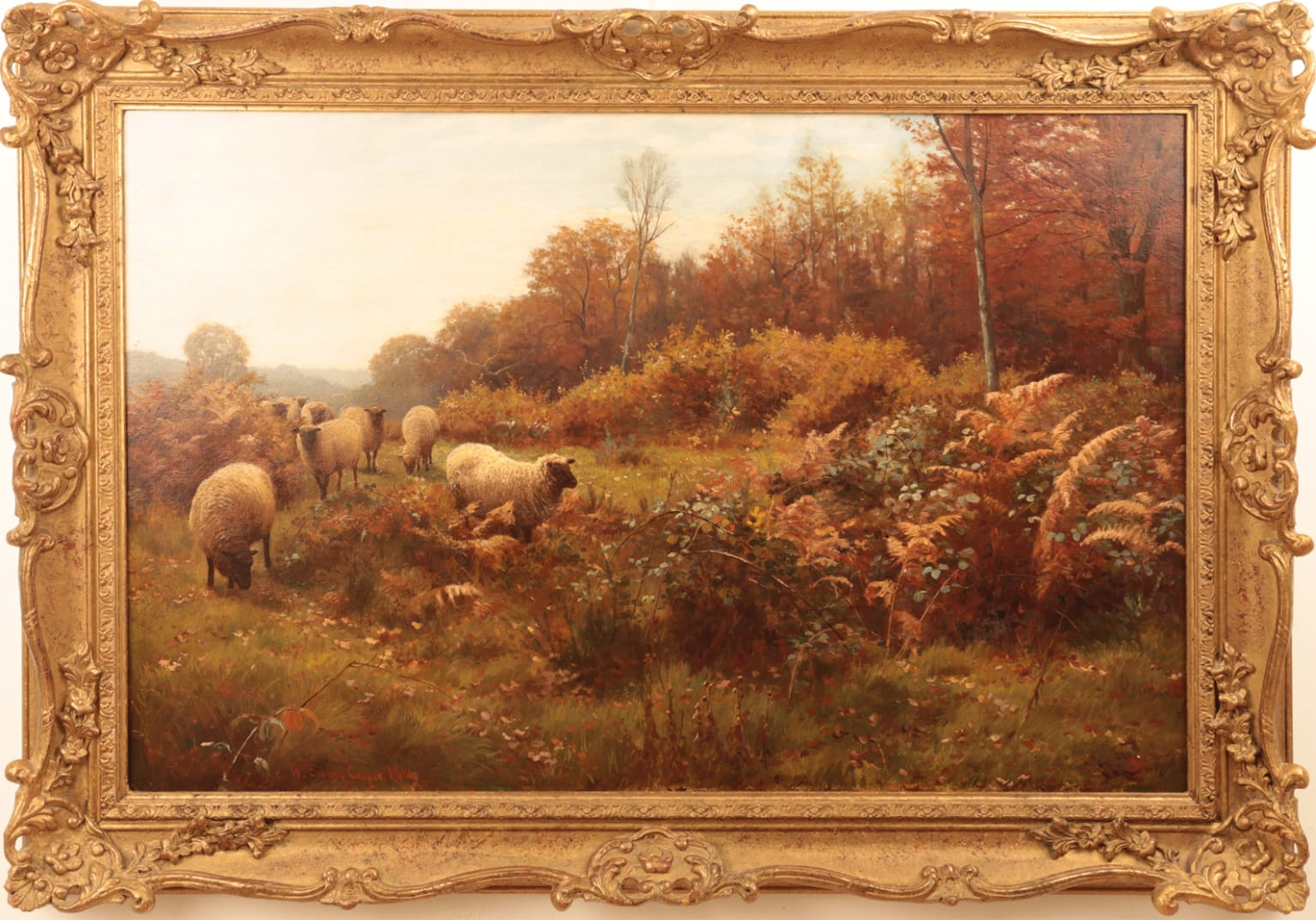 William Sidney Cooper-Landscape with Sheep Painting For Sale