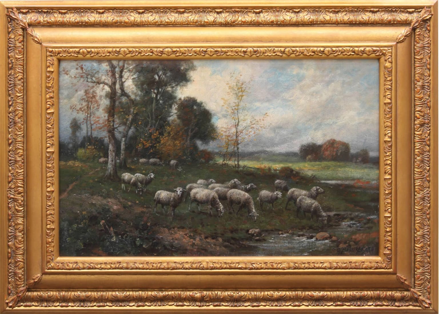 Charles Grant Beauregard Victorian Art for Sale - Bucolic Landscape with Sheep