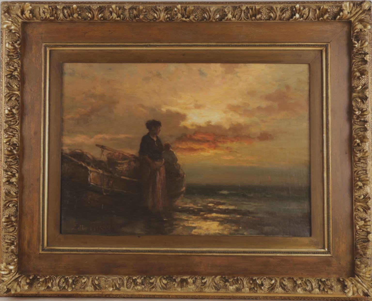 Edward Moran's 19th Century Painting: Waiting on the Beach