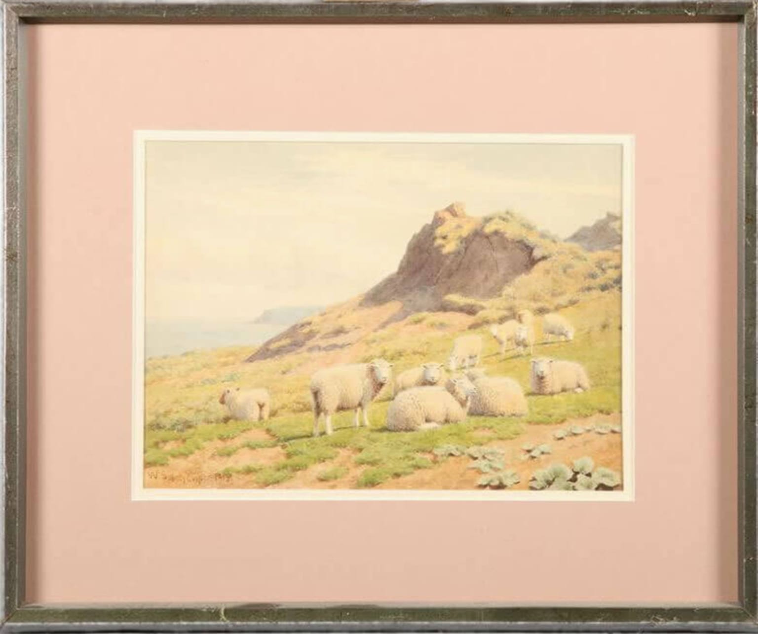 William Sidney Cooper Victorian Painting for Sale - Sheep on the Coast