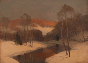 E. "Bill" Maxwell Albert - Winter Landscape with Stream 
