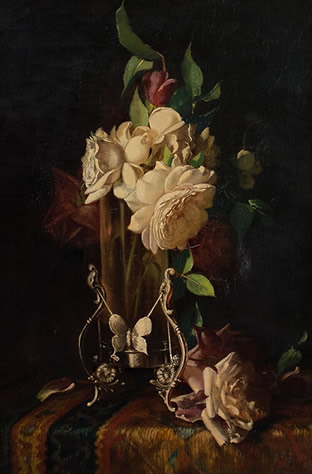 Frederick Stone Batcheller - Flowers in Victorian Vase 
