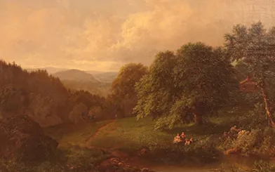 William Mason Brown – Landscape with Cabin
