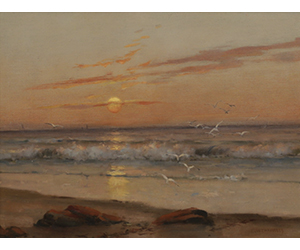 George W. Chambers - Sunrise Shoreline with Seagulls 