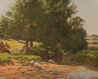 Charles H. Clair – Sheep at a Creek   $3,900
