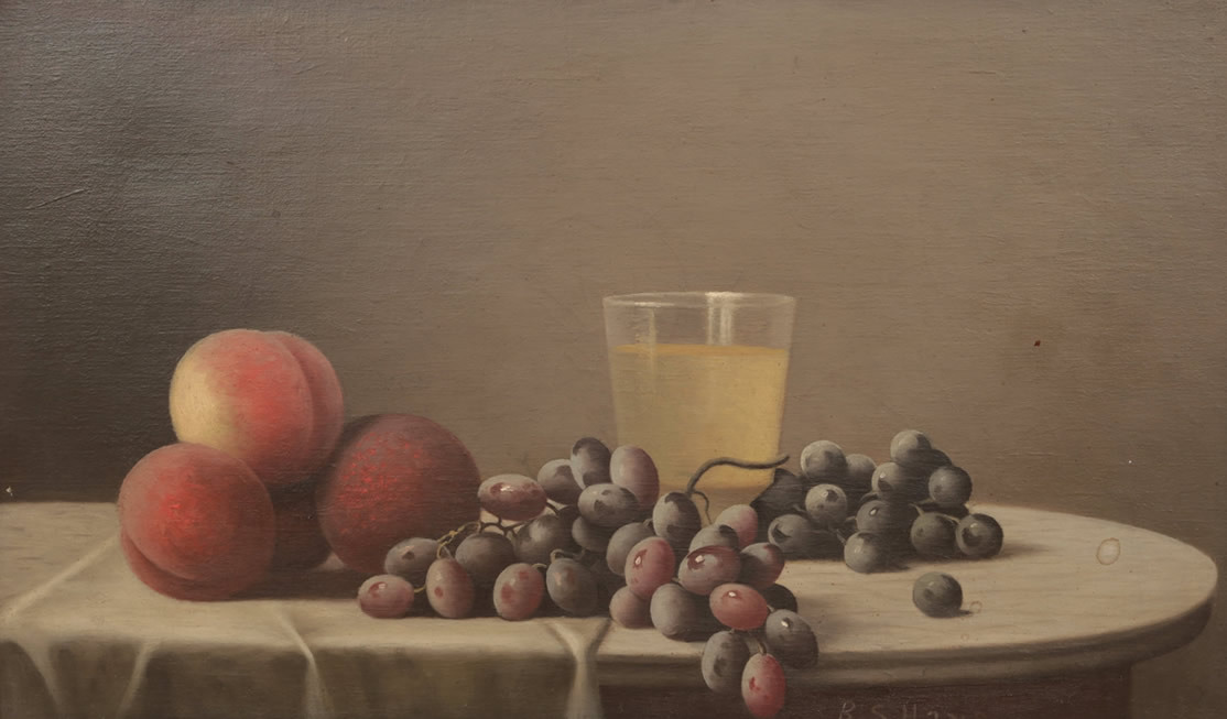 Barton Stone Hays - Still Life with Peaches, Grapes, and Lemonade
