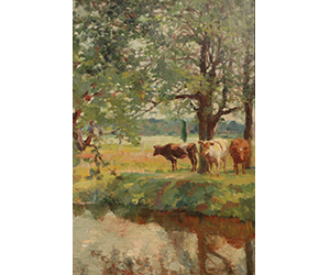 Marianne Preindleberger Stokes – Cows at Rivers Edge