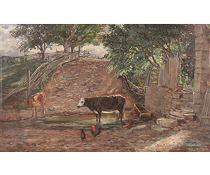 Olive Turney – Cows in Creek at Lehman Farm, Scalp Level, PA