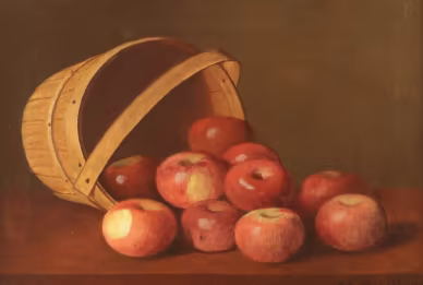 Austin C. Wooster - Upset Basket of Apples on a Tabletop 
