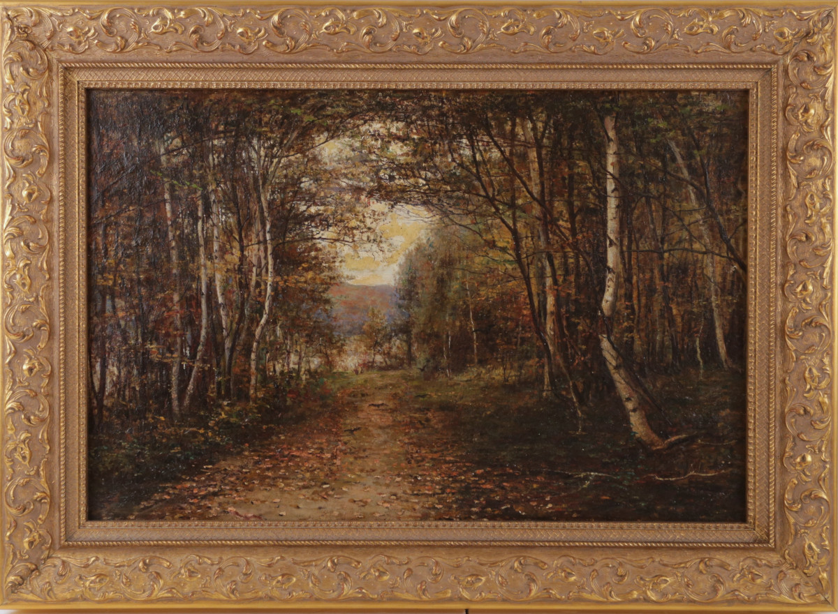 Robert W. Van Boskerck - Birches Along the Path Painting