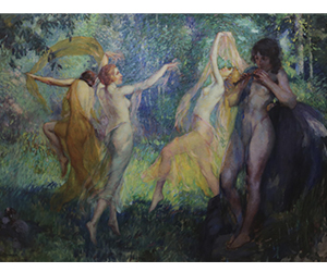 Louis Frederick Berneker - Pan with Wood Nymphs