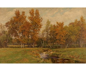 Olive Parker Black - Fall Landscape with Creek 