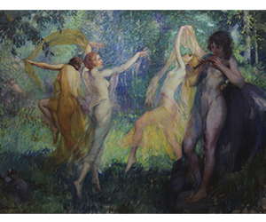 Louis Frederick Berneker - Pan with Wood Nymphs 