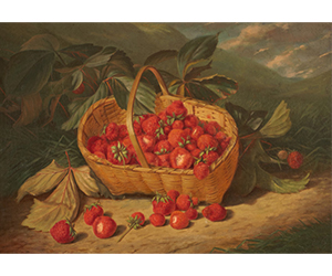 Frederick Stone Batcheller - Basket of Strawberries in Landscape 