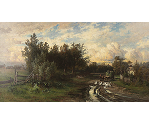 Carl Philipp Weber – Hay Wagon and Geese
