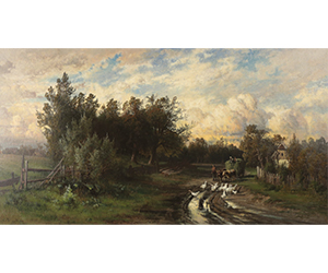Carl Philipp Weber - Hay Wagon and Geese