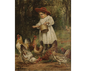 August Laux - Feeding the Chickens