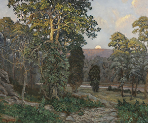 ames C. Groves (American) August Dawn, The Moon Setting