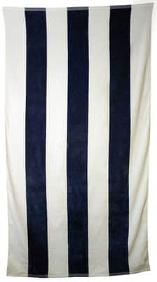 Navy/White Striped Beach Towel