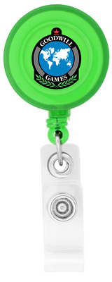 Green Round Retractable Badge Holder