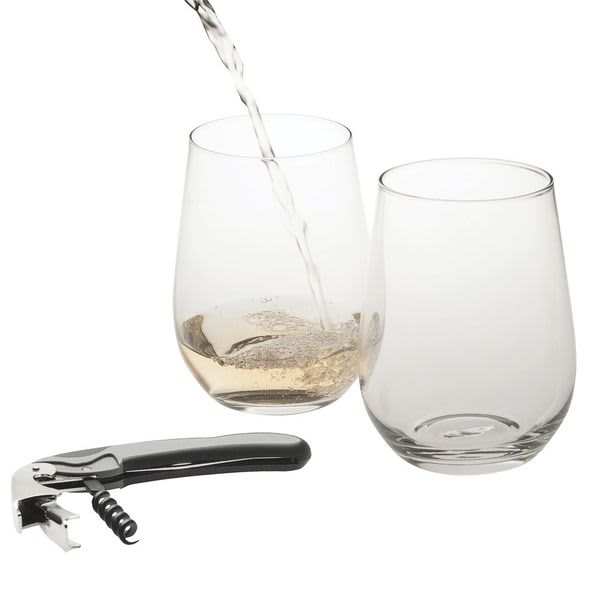 Clique Wine Glass Set with Corkscrew