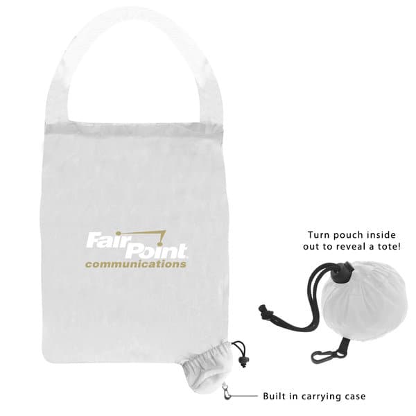 White Custom Printed Tote Bag in a Ball