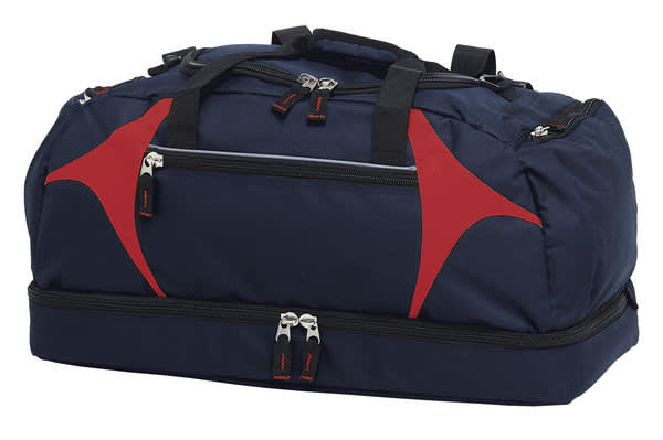 Navy/Red Spliced Zenith Sports Bag