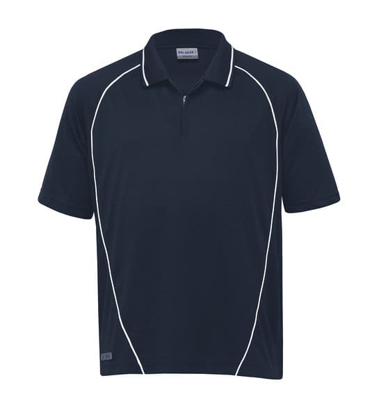 Navy/White Dri Gear Piped Ottoman Instinct Polo