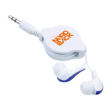 White Retractable Earbuds