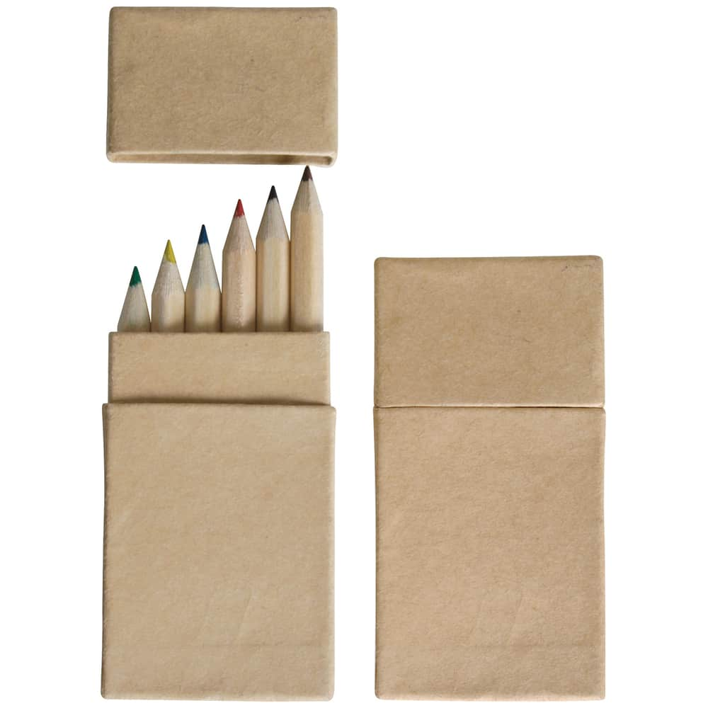 Natural Mini Coloured Pencils in Cardboard Box