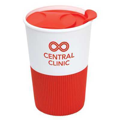 White/Red Lucca Reusable Coffee Mug