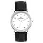 Black/White Unisex Watch with PU Leatherette Strap