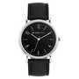 Black/Black Unisex Watch with PU Leatherette Strap