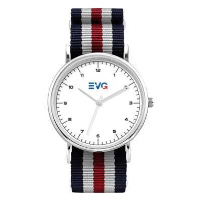 Navy/Red/White Unizex Watch with Nylon Strap