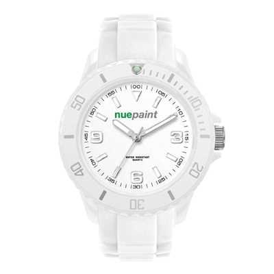 White Unisex Watch with Silicone Strap