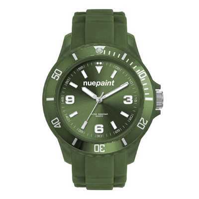 Green Unisex Watch with Silicone Strap