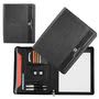 Black Cutter &amp; Buck Nappa Leather A4 Zippered Compendium