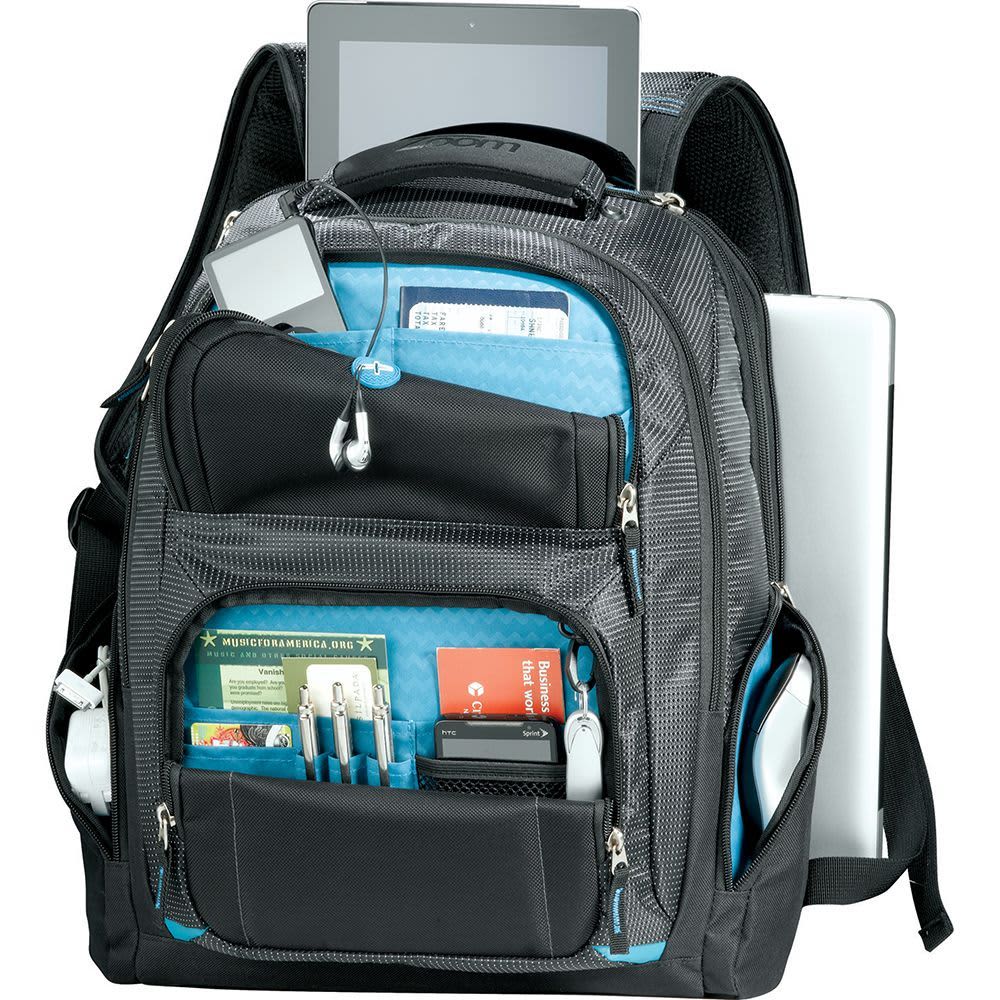 With Your Logo Zoom Checkpoint-Friendly Compu-Backpack