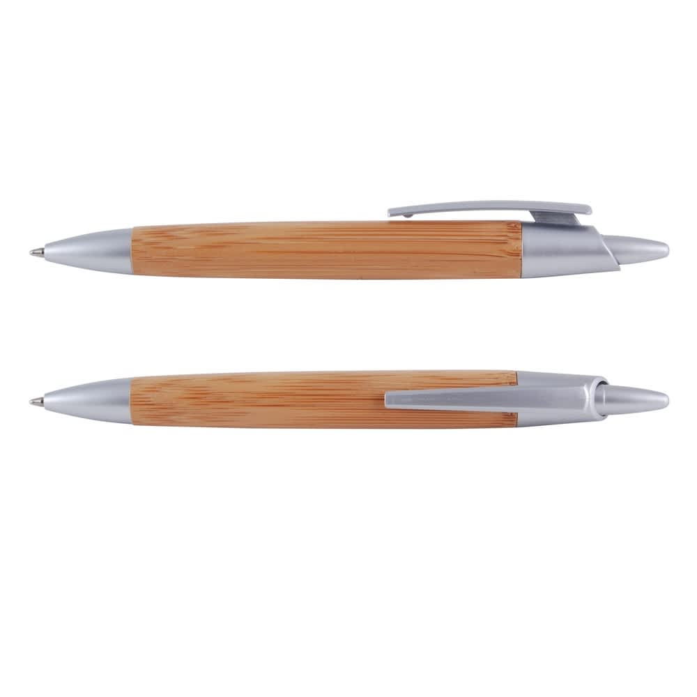 Natural/Silver Bamboo Ballpoint Pen