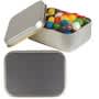 Silver/Assorted Assorted Colour Mini Jelly Beans in Silver Rectangular Tin